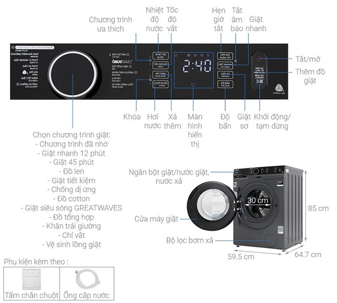 Máy giặt Toshiba 9.5kg TW-BK105G4V(MG)