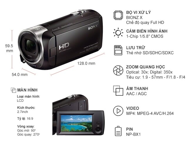 Sony HDR-CX405 uy tín chất lượng