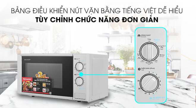 Đa dạng chức năng nấu nướng với lò vi sóng cơ Sharp R-G228VN-SL