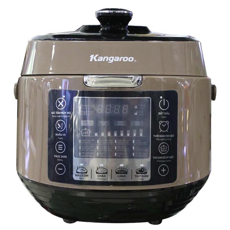 Nồi áp suất điện tử Kangaroo KG 5P5 với nhiều chế độ nấu nướng khác nhau giúp tiết kiệm được thời gian nấu nướng.
