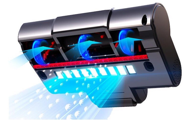 Đầu hút UV hỗ trợ người dùng hút bụi kết hợp diệt khuẩn với tia UV