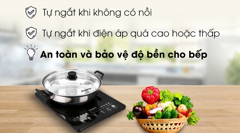 Các tiện ích trên bếp từ dương 1 vùng nấu Kangaroo KG18IH1