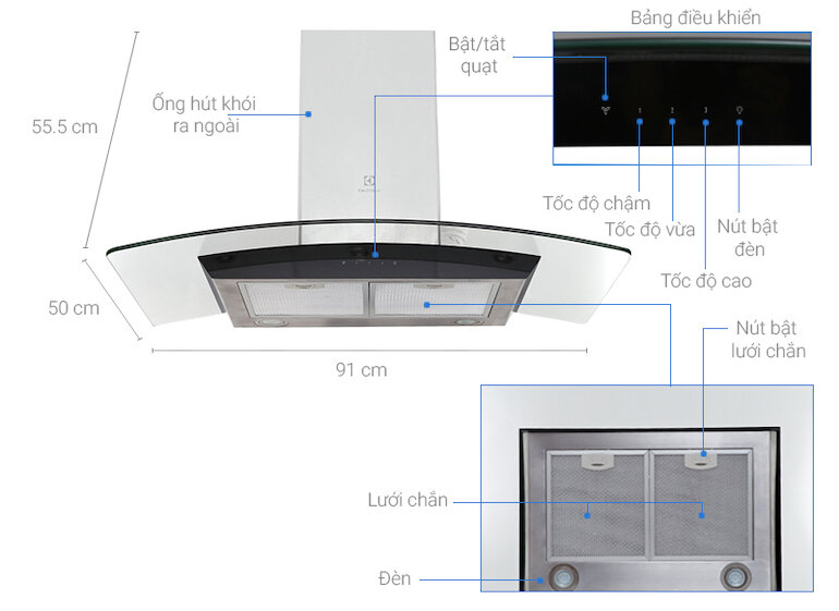 Máy hút mùi Electrolux model EFC936GAR