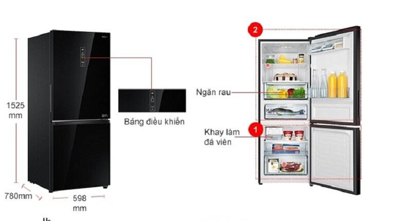 Tủ lạnh AQUA AQR-IG298EB(GB) - 283L