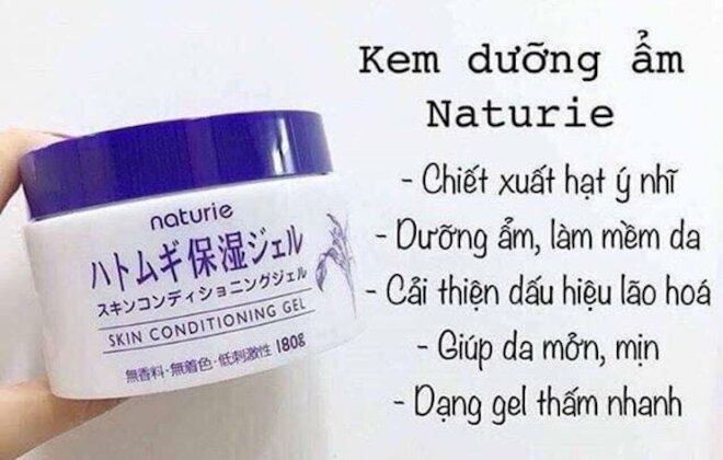 Kem dưỡng ẩm Naturie cải thiện độ đàn hồi và giúp làn da trở nên mềm mịn