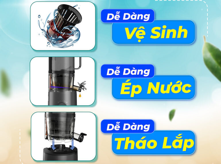 Dễ dàng vệ sinh chỉ với thời gian 2 phút.