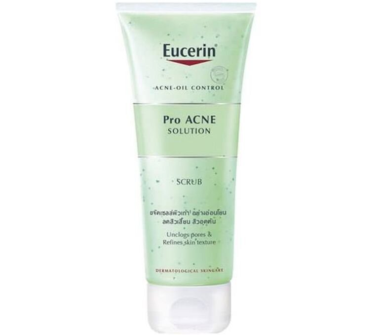 Tẩy tế bào chết Eucerin được thiết kế khá bắt mắt với dạng tuýp nhỏ gọn.