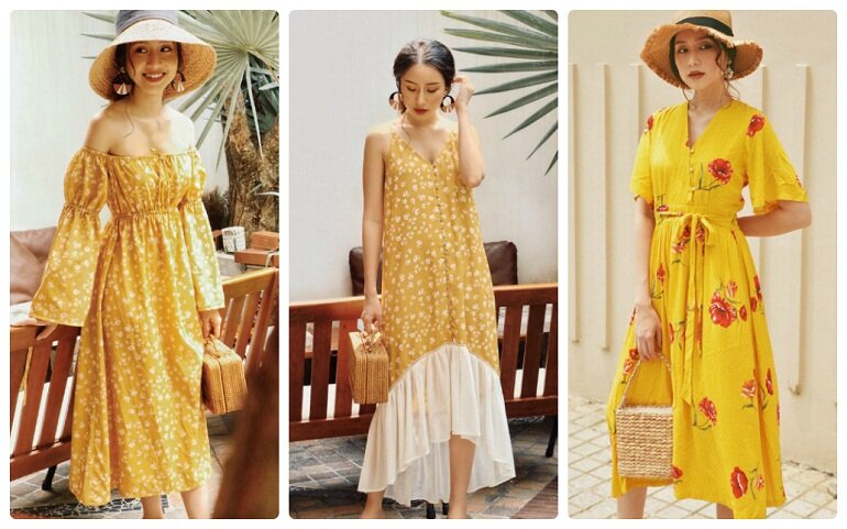 váy vàng hot trend