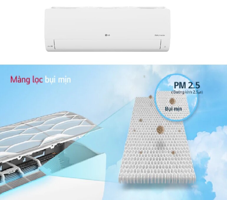 Điều hòa LG 1 chiều V13ENO có khả năng lọc được bụi mịn PM2.5