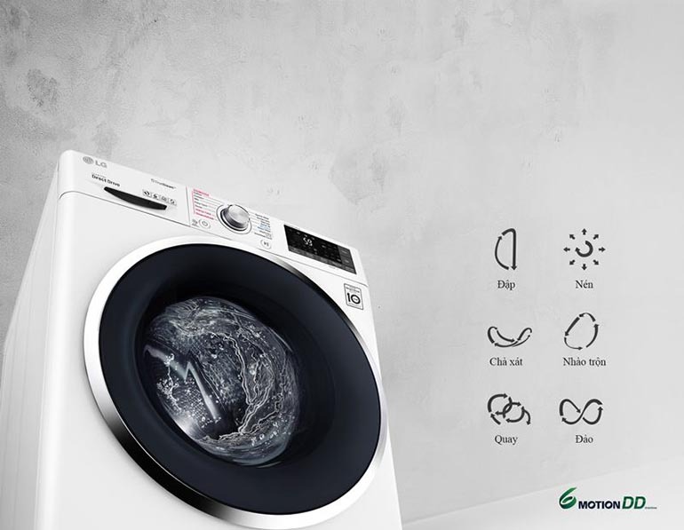 Sử dụng máy giặt LG 9kg cửa trên đơn giản