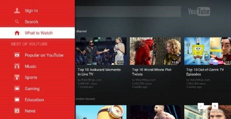 Youtube là ứng dụng hay không thể thiếu trên Smart tivi Sony.