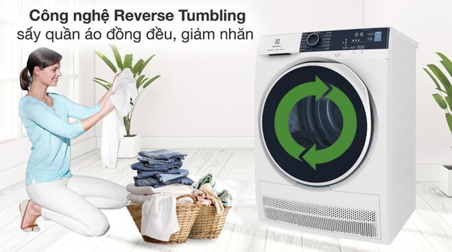 Máy sấy quần áo Electrolux 8 kg EDC804P5WB