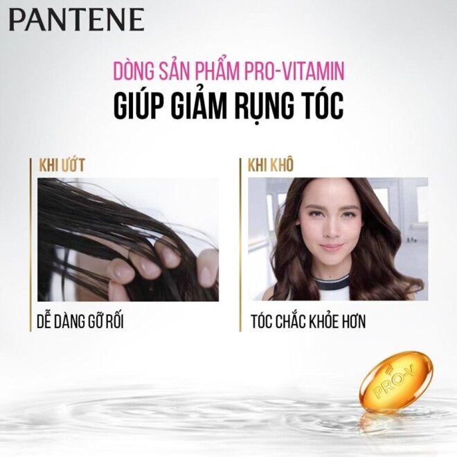 Dầu gội ngăn rụng tóc Pantene cam kết giảm rụng tới 98%