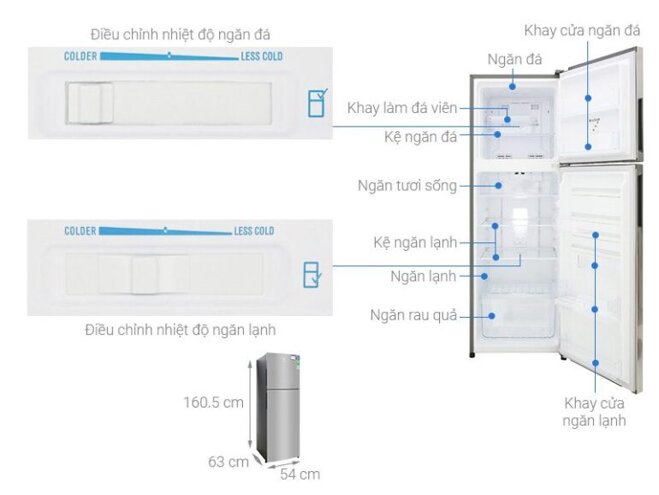 Tủ lạnh Electrolux 2 cánh 260L ETB2802H-A - Giá tham khảo khoảng 7 triệu vnđ