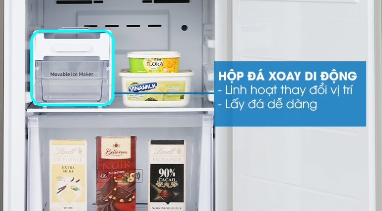 Tủ lạnh Samsung RB30N4170BY/SV với thiết kế ngăn đá xoay di động giúp bạn thuận tiện hơn khi sử dụng