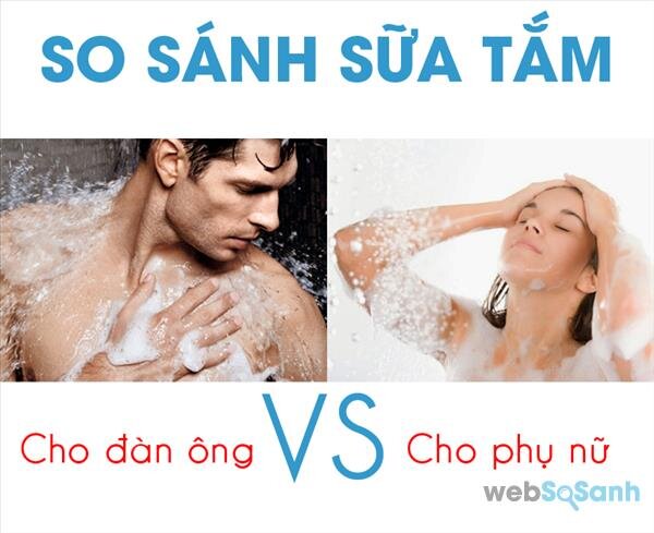 So sánh sữa tắm dành cho đàn ông và sữa tắm dành cho phụ nữ