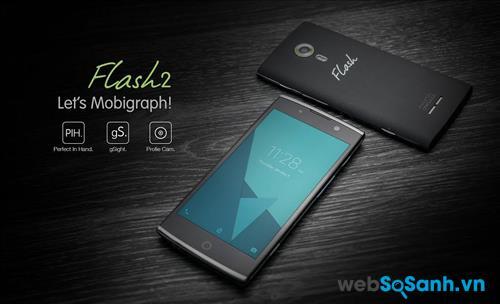 Smartphone One Touch Flash 2 có thiết kế ấn tượng với các đường cong
