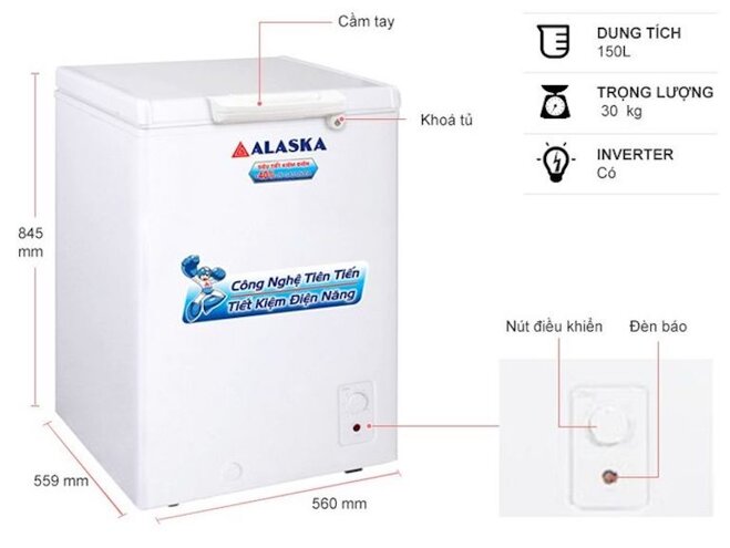 Tủ đông mini Alaska 150 lít BD-150