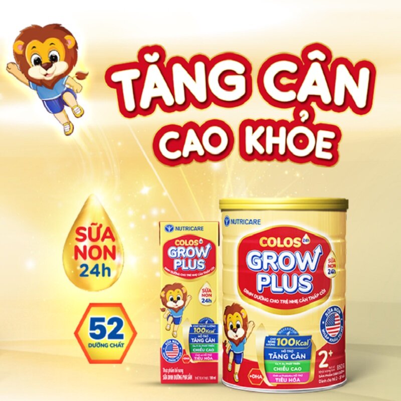 Sữa Grow Plus Nutricare giúp bé tăng cân khoẻ mạnh