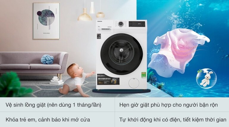 Các tiện ích có trong máy giặt