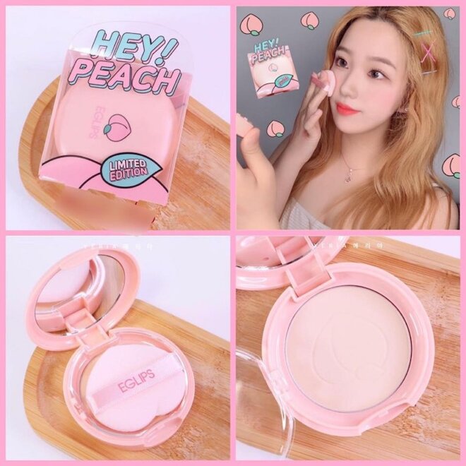 Phấn phủ Hey Peach Blur Powder Pact Limited Edition Eglips Đào