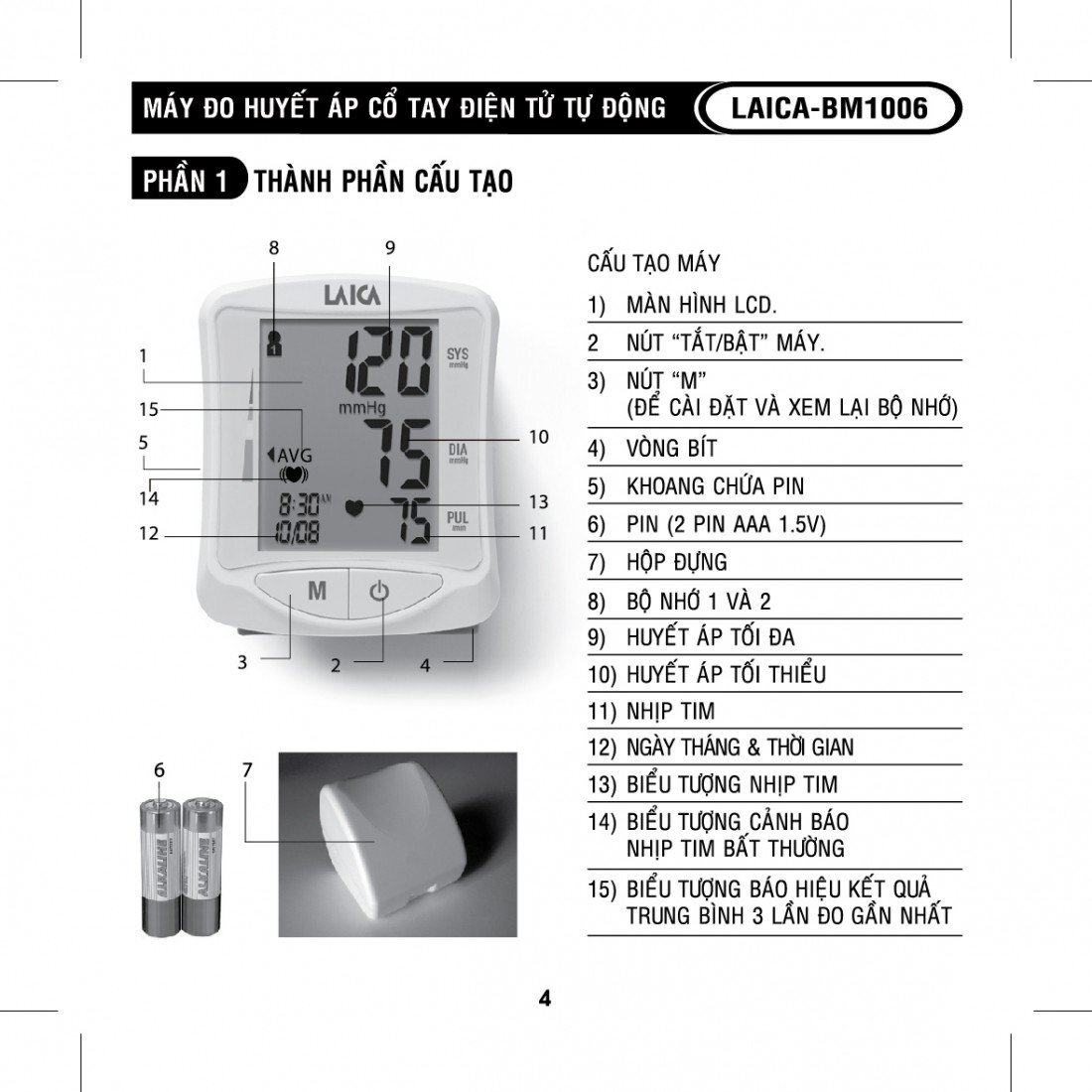 Máy đo huyết áp Laica BM1006