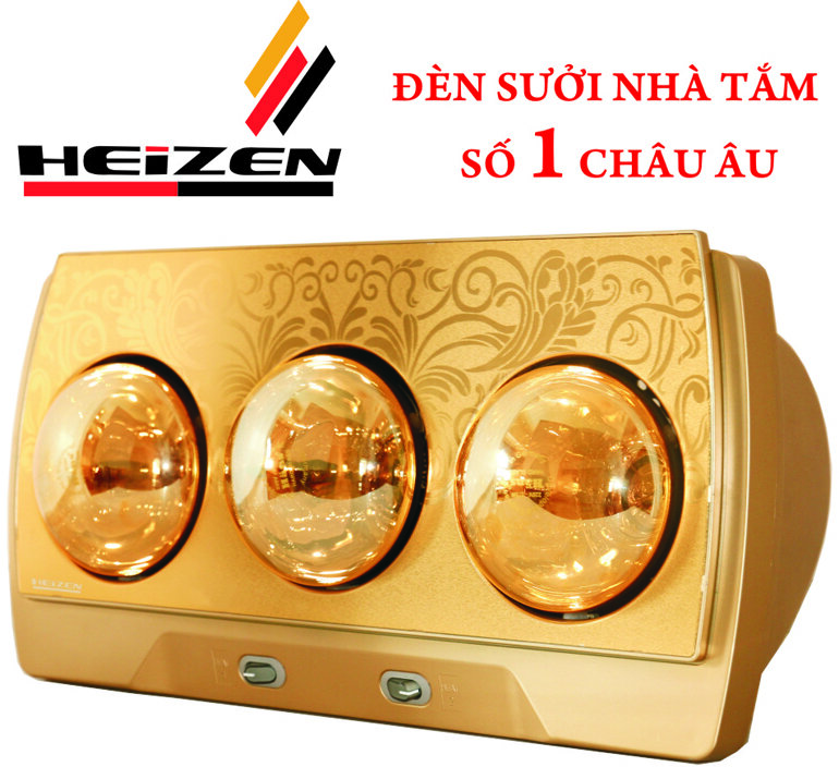 Đèn sưởi nhà tắm 3 bóng Heizen cho phòng tắm diện tích nhỏ 3-4m2