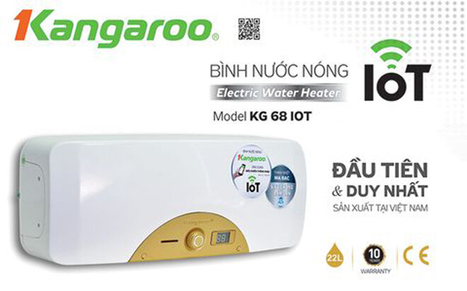 Bình nóng lạnh Kangaroo được tráng kim cương tiết kiệm điện năng