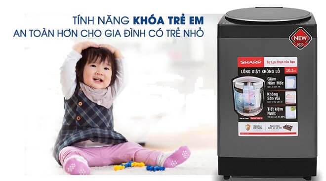 Vì sao bạn nên mua máy giặt Sharp 9.5 kg Es-w95hv-s