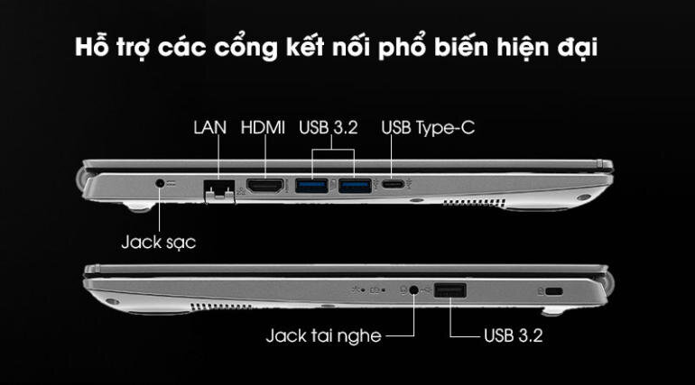 Thiết kế của dòng Acer Aspire 5 A514 54 33WY i3 1115G4 khá tinh tế, gọn nhẹ, đa năng