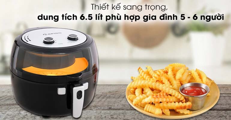 Nồi chiên không dầu Rapido với thiết kế hiện đại Nồi chiên không dầu Rapido