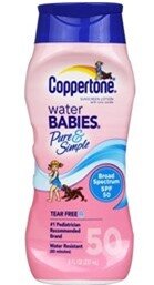 Kem chống nắng cho bé Coppertone Water Babies Pure & Simple, SPF50 - 237ml