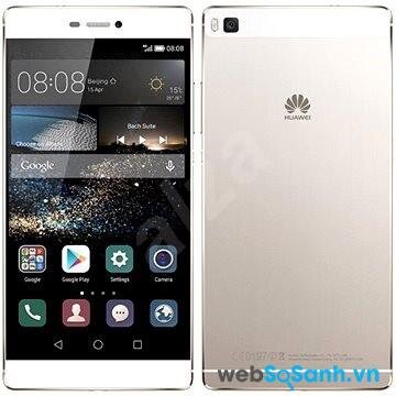 Mặt sau của máy nổi bật với Logo của Huawei ở giữa, phía dưới là dãy nhựa kiêm vai trò ăng ten thu phát sóng chia lưng máy thành 2 phần riêng biệt