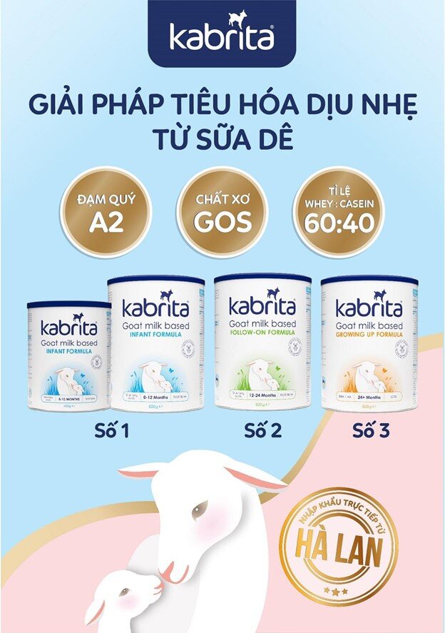 Sữa dê Kabrita nhập khẩu chính hãng từ Hà Lan