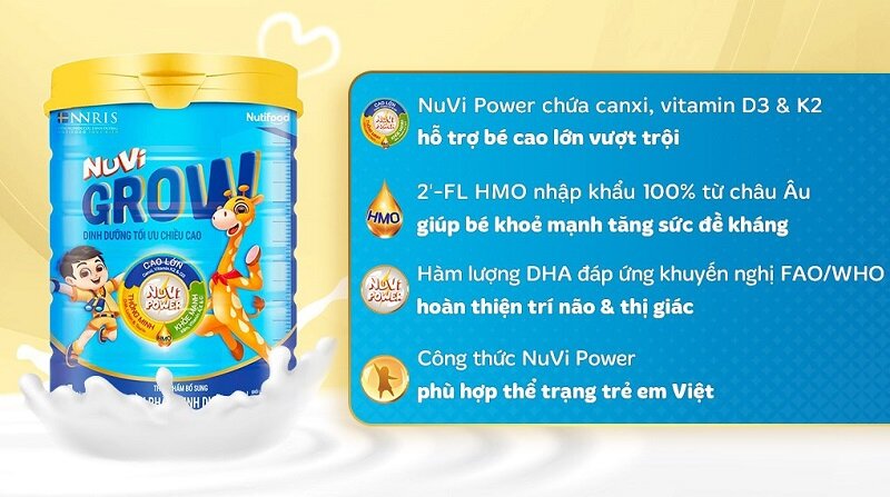Top 7 sữa phát triển chiều cao và trí não cho trẻ trên 2 tuổi