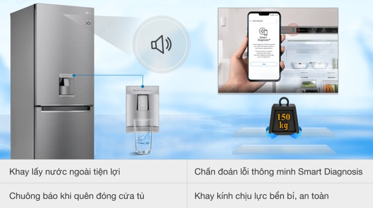 Tủ lạnh LG GR-D305PS có nhiều tính năng riêng biệt đem đến cho người sử dụng