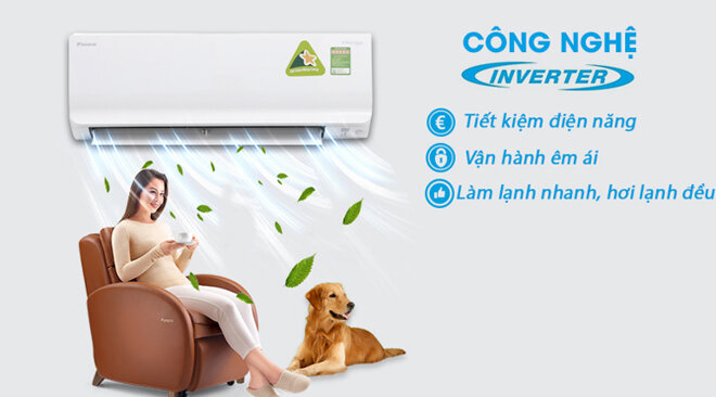 Điều hòa - Máy lạnh Daikin FTKM25SVMV - 1 chiều, inverter, 9000BTU