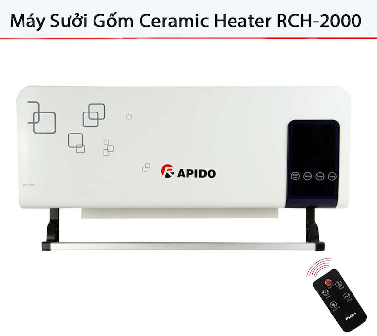 Máy sưởi gốm Rapido có điều khiển RCH 2000-D
