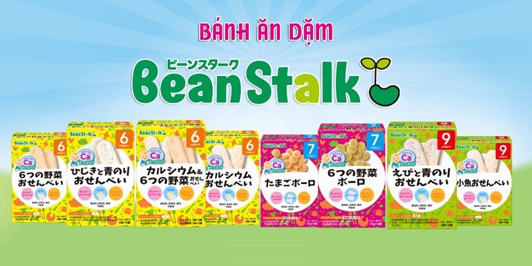 Bánh ăn dặm Beanstalk các vị đến từ thương hiệu Beanstalk của Nhật Bản