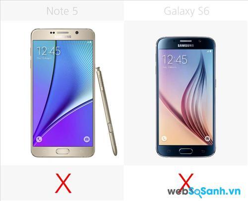 Cả Note 5 và Galaxy S6 đều không có khe thẻ nhớ microSD