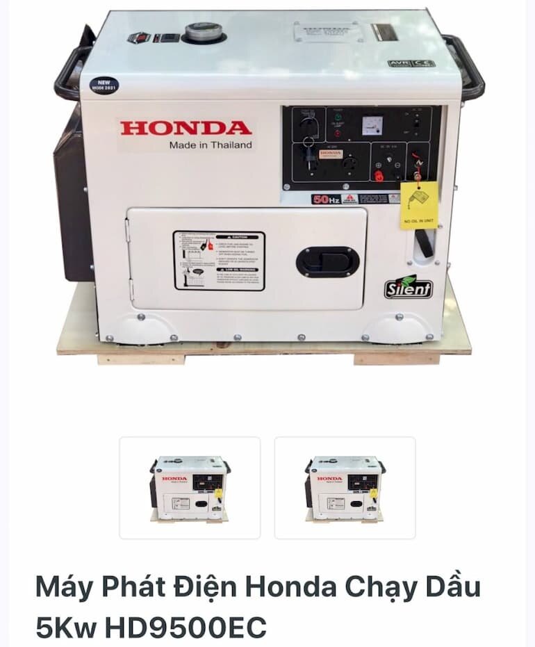 Máy phát điện Honda 5kw chạy dầu HD9500EC đề nổ