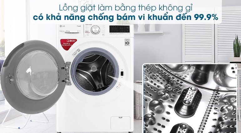 Máy giặt LG AI là gì? Gợi ý model bán chạy - máy giặt LG Inverter 8.5kg FV1408S4W