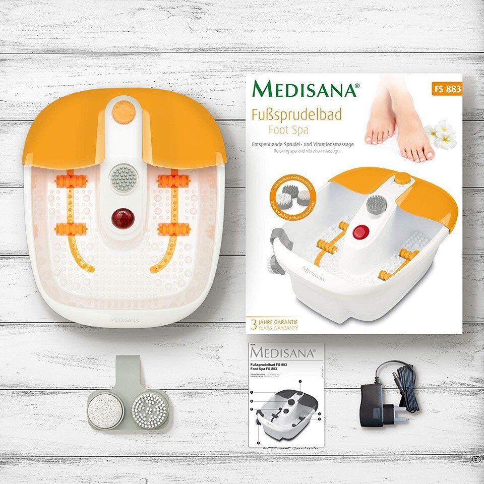 Bồn ngâm chân Medisana nhập khẩu Đức FS885 thiết kế hiện đại, chức năng massage chân giảm đau ưu việt