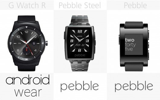 Phần mềm G Watch R, Pebble Steel, Pebble