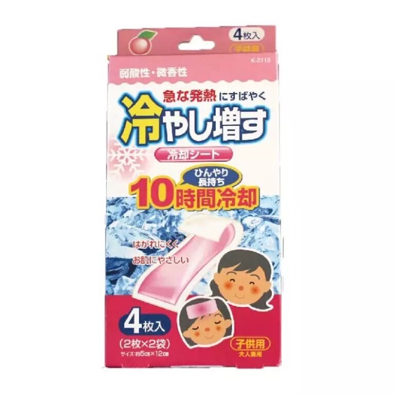 Miếng dán hạ sốt hương đào Kokubo được dùng an toàn cho trẻ nhỏ có tác dụng giảm nhiệt nhanh chóng