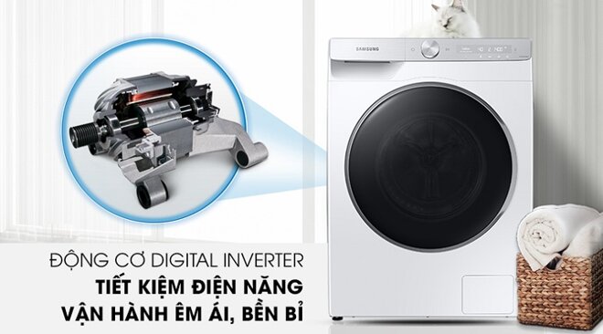 Máy giặt Samsung AI Inverter 9 kg WW90TP44DSH/SV