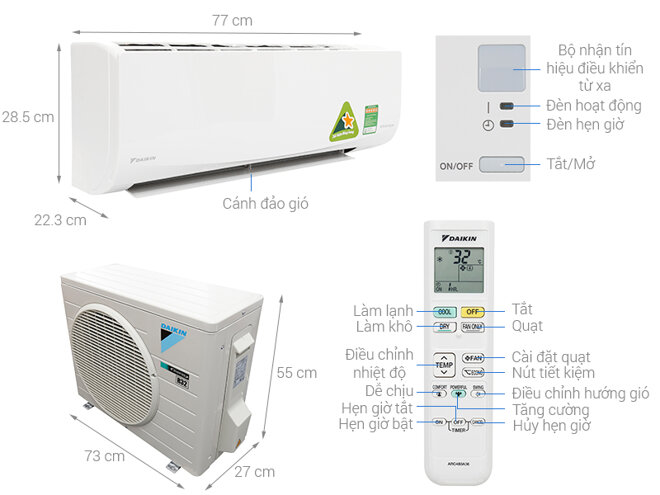 Daikin FTKQ35SAVMV sử dụng phin lọc Apatit Titan có khả năng khử mùi và diệt khuẩn