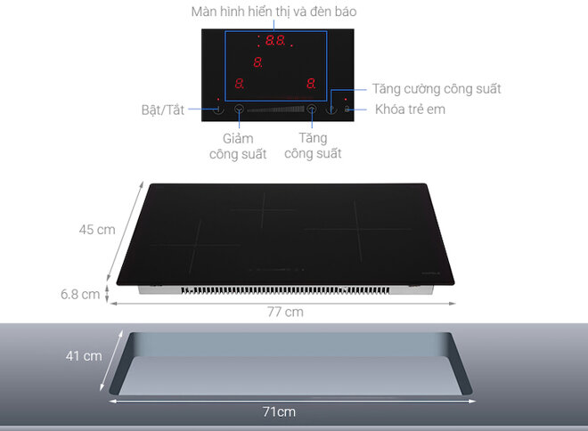 Bếp từ Hafele 3 vùng nấu HC-I773D (536.01.905)