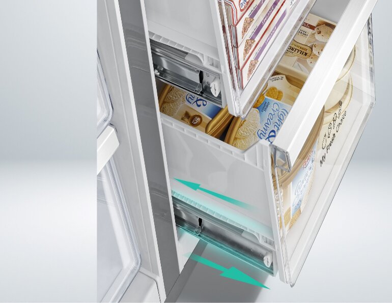 Tủ lạnh Casper RM-522VBW có thiết kế nhiều ngăn dễ bảo quản thực phẩm