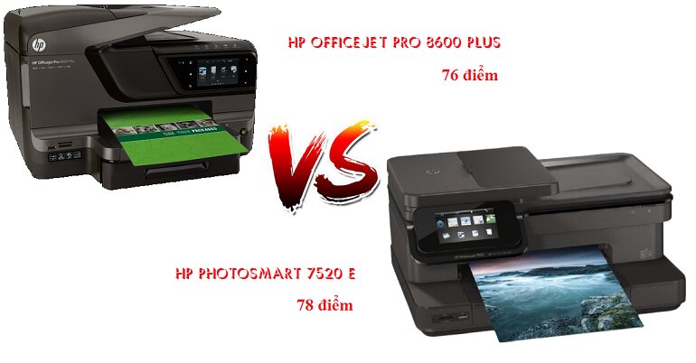 Điểm đánh giá của máy in HP Officejet Pro 8600 Plus và máy in HP Photosmart 7520 e